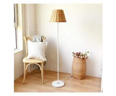 QQB Fashion Lámpara de pie de ratán Nordic País Artista decoración del hogar Sala de Estar sofá del Dormitorio de la lámpara de Lectura lámpara de Piano Modern (Color : Foot Switch)