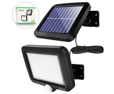 Lámpara solar para exteriores, de Benma, lámpara LED solar para jardín con detector de movimiento, ángulo de iluminación de 120°, resistente al agua, lámpara de pared para jardín(cable de 16,5 pies)