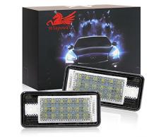WinPower LED Luces de matrícula para coche Lámpara Numero plato luces Bulbos 3582 SMD con CanBus No hay error 6000K Xenón Blanco frio para A3 S3 A4 S4 RS4 A6 C6 S6 RS6 A8 S8 Q7, 2 Piezas
