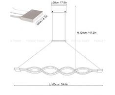 Lámpara colgante Regulable LED Mesa de comedor Lámpara Moderno Diseñador creativo Araña de altura Ajustable Metal Ola Lámpara de techo Lámpara colgante Sala de estar Oficina Baño Lámpara (4 Ola)