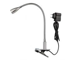 meanyee 3 W Touch Sensor stufenlos DIMM Bar Clip Flexible de escritorio lectura nocturna lámpara de mesa con poca LED azul (cálido white3000 – 3200 K)