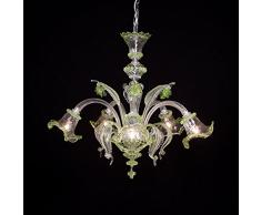 CA 'Venier araña 5 brazos de cristal verde