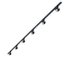 Biard - Carril Negro de Techo con 6 Focos LED Barra de Iluminación con Bombillas Orientables en Blanco Natural (7W, 3 Metros, IP20)
