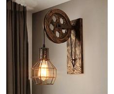 Luz a la pared de la vendimia retro, Cabeza de El Cabeza lámpara de pared, apliques antiguos, Modern Pared industrial del aplique, viejas luces de la pared de moda retro de Acabado con E27 Socket para la casa, bar, restaurantes,