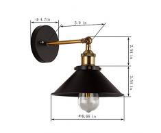 CMYK Vintage Lámpara de Pared, Industrial Apliques Diseño de Metal Ajustable E27 Socket Retro Casa Decor Iluminación