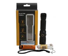 Sidiou Group LED CREE T6 linterna Luz recargable de la antorcha del USB Antorcha ajustable del zumbido del foco Luz Linterna al aire libre de aluminio con la luz roja lateral Y luz UV 365
