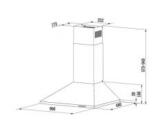 CIARRA CBCB9201- Campana Extractora Cocina 90 cm,Acero Inoxidable,Lámpara LED,380m³/h,Filtros de Grasa,Reciclaje y Conductos (Negro)