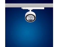 Mextronic FLOW-W - Foco LED de 3 fases para rieles de corriente (15 W, blanco neutro, para sistema de raíles)