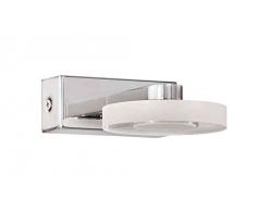 Acb Grupo Daviu - Aplique de baño 1 luz led, colección Saturn. 1x3 Watios color cromo Brillo y metacrilato blanco.