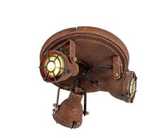 QAZQA Industrial Plafón robusto óxido 3 focos - SORRA Acero Redonda Adecuado para LED Max. 3 x 25 Watt