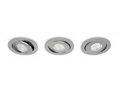Philips myLiving 591834816 punto de iluminación Aluminio Recessed lighting spot Apto para uso en interior 4,5 W - Punto de luz (Recessed lighting spot, 3 bombilla(s), LED, 4,5 W, 500 lm, Aluminio)
