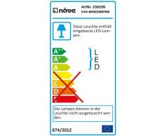 Naeve Leuchten 239259 - Lámpara LED de pie (altura de 135 a 155 cm, diámetro de 18 cm), color plateado y cromo