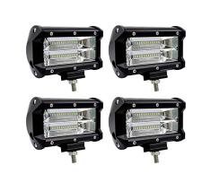 LTPAG 4pcs Faro Trabajo Led, 5 72W 14400LM Foco LED Tractor 12V-24V 6000K Focos LED para Tractores Potentes IP68 Barra LED para Coche,SUV, UTV, ATV, Off-road,Camión,Barco - Garantía de 2 años