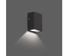 Faro Barcelona Canon 70566N - Aplique (bombilla incluida) LED, 4W, aluminio inyectado y cristal templado, color gris