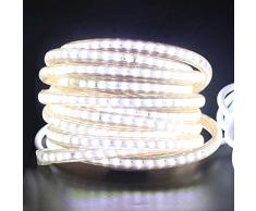 XUNATA 3m 220V Tiras LED, SMD 3014 120LEDs/m, IP67 Impermeable, Escalera de Techo Blancas Tira de LED Cocina Cable Luces LED Blanco frio