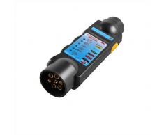 Iluminación de remolque prueba equipo 7 polos 12 V enchufe de remolque camper camping equipo de verificación/prueba remolque enchufe turismos camiones vehículo comprobador enchufe probador de iluminación luz diagnóstico medidor
