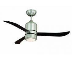 AireRyder Loft ventilador de techo con luz y mando a distancia, carcasa en níquel satinado, aspas negro, 112 cm