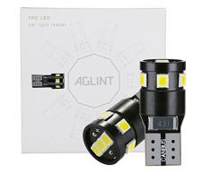 AGLINT T10 W5W CANBUS Coche LED Bombillas 12V 6000K 194 168 2825 Para Coches Luces De La Matrícula Posición Laterales Iluminación Interior Luces Laterales (T10 9W CANBUS)