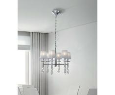 Mantra - Lampara colgante colección Tiffany 6 pantallas 3851. Color cromo brillo