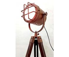 acabado de cobre antiguo de la lámpara trípode portátil de decoración ligting oficina de lámparas de piso bajo