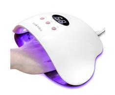 Lámpara Secador de Uñas, Carttiya LED/UV Gel Esmalte de Uñas Curado Luz Máquina, Con Sensor Automático y Pantalla LCD Para Manicura/Pedicure Nail Art en el Hogar y el Salón,12W