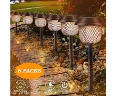 Lámpara solar para jardín, Tencoz LED Luz de la antorcha solar IP44 Luz de Llama Jardin Solares Exterior Luces de decoración con energía solar Luces para caminos de jardín
