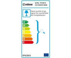 Näve Leuchten 7014514 Korb - Lámpara de techo, (32 x 85 cm, en mimbre y vidrio), color marrón y gris