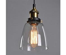 Chao Zan Lámpara Colgante Lámpara Industrial Luz Colgante Lámpara de Techo Estilo Vintage Luz Retra Luz de Cristal Transparente Casquillo E27 Retro Luz De Techo Luz Vintage