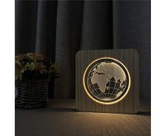 Mapa Europeo acrílico lámpara de Mesa de luz de Noche de Madera lámpara de Grabado de Control de Interruptor para decoración de Habitaciones Infantiles