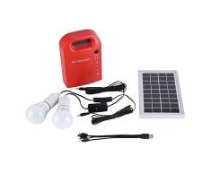 Vobor Kit de iluminación Solar - USB portátil al Aire Libre casero de energía Solar de Carga Sistema de Iluminación LED Bombillas generación de Potencia 2 for el hogar al Aire Libre