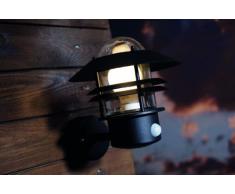 Nordlux Blokhus - Farol de pared para exteriores con sensor de movimiento (acero galvanizado), color negro