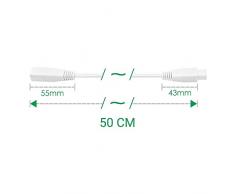 Conector del Cable Longitud 50CM para EN-C001 EN-C002 Lampara Barra Tubo de Regleta Tira LED 5W/ 9W para Bajo Mueble Armario de Cocina, Múltiple Conexión Disponible, Lot de 1 de Enuotek