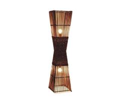 Lámparas de pie Iluminación de interior Lámparas Lámpara de pie de bambú de ratán hecha a mano natural Lámpara de bambú Pantalla de estudio en el hogar Personalidad Verde Lámparas de protección del me