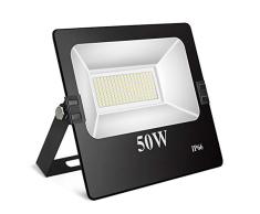 Toplanet 50w Floodlight Led Foco Proyector Led para Exterior Iluminación Decoración 6500k IP66 Negro