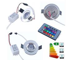 THG 10x 3W 16 luces de techo colorido que destella LED RGB Ronda empotrada con mando a distancia IR 24keys