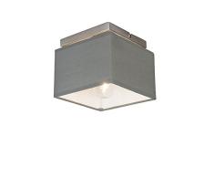 QAZQA Plafón moderno gris - VT 1 Textil/Acero Cuadrada Adecuado para LED Max. 1 x 60 Watt