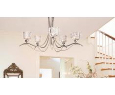 First Light Products - Lámpara de techo (G9, 33 W, 5 bombillas halógenas, cromo y cristal moldeado), color plateado