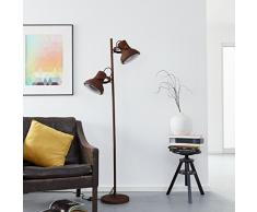 Lámpara de pie, 2 puntos de luz, 2 x E27 Max. 60 W, metal, óxido/negro