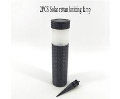 ZYJ (2 Piezas) De La Lámpara Solar De Ratán Tejido De Punto, Lámpara De Mimbre Tejer Plástico, Césped Lámpara Decorativa, Reflector Patio Al Aire Libre, La Inducción Automática En La Noche