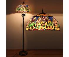 Tiffany de 18 pulgadas europeos Clásica Cristal Dragonfly – Lámpara de pie, Apartamento Salón Jardín Lámparas de Pie de café