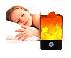 Authda Himalaya Lámpara de sal de Roca Liberación Iones Negativos Mejor Sueño Portátil Rosa Cristal Terapéutico Rock Creative Home Mesa Luz de Noche
