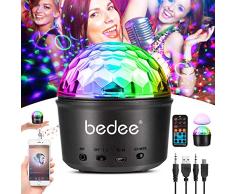 Luces Discoteca Giratoria,bedee Bola Disco Recargable 9 Colores Lámpara Disco Bluetooth, Bola Luces Discotecade Controlada Por Control Remoto, Luz Nocturna Infantil de 7 Colores