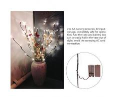 OurLeeme Ramas Impermeable IP44 luz Alimentado por Batería Luces Decorativas del Sauce de la ramita encendida Rama de la Decoración del hogar Blanco Cálido 20-LED