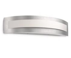 Philips myLiving Foulard, Aplique de pared - color aluminio, luz blanca cálida (incluye 1 bombilla fluorescente casquillo E27)