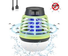 yipin Lámpara Antimosquitos,Lámpara Camping Antimosquitos,Mosquito Killer, Lámpara LED Zapper Mosquito USB Recargable Impermeable para Acampar para Patios, Exterior