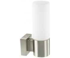 Nordlux 17131032 Tangens - Aplique de pared para exteriores (acero cepillado, IP44, bombilla(s) E14, 40 W no incluida(s), 20,8 x 18 x 8,8 cm)