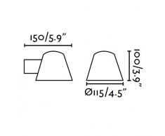 FARO BARCELONA 71363 - Gina Aplique, 35W, Aluminio inyectado, Color Gris (Bombilla no incluida)