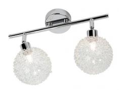 Nino Leuchten 83360206 - Barra con focos de cromo y bolas de cristal, 2 focos halógenos, 30 cm