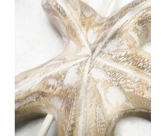 ONLI Lámpara de techo con pantalla de tela color marfil y decoración estrella de madera