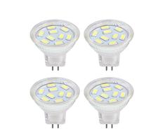 HGHC MR11 LED Bombilla GU4.0 2W DC/AC 12V blanca fría 6000K, reemplazo halógeno 20W, adecuado para el hogar, el paisaje, incrustado, iluminación de riel (4 unidades) (MR11-2W-6000K)